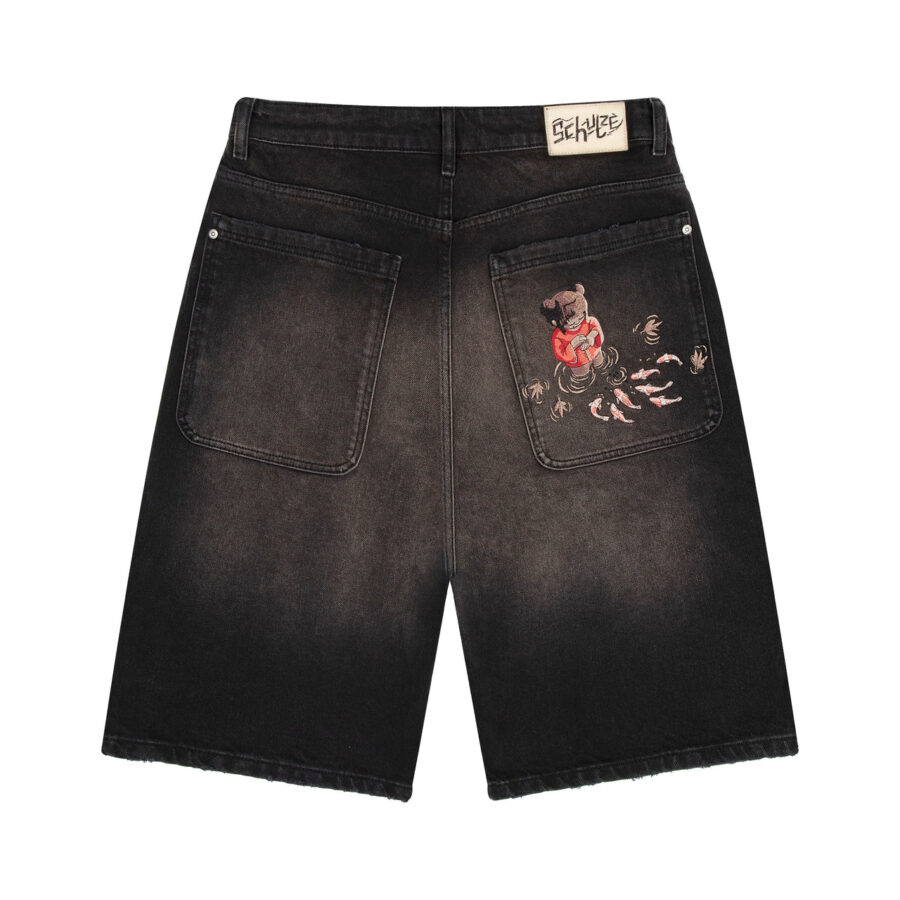 "koi fish v2" Jorts black - Image 2