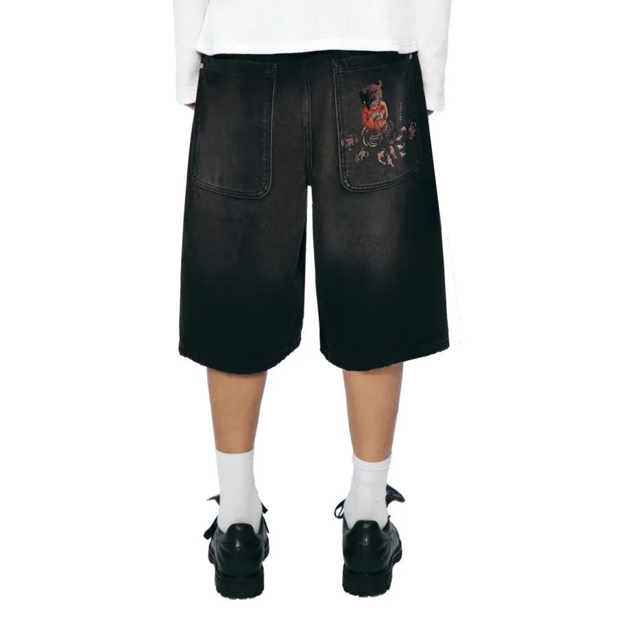 "koi fish v2" Jorts black - Image 9