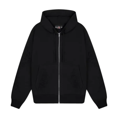 “western” Zip Up Hoodie black