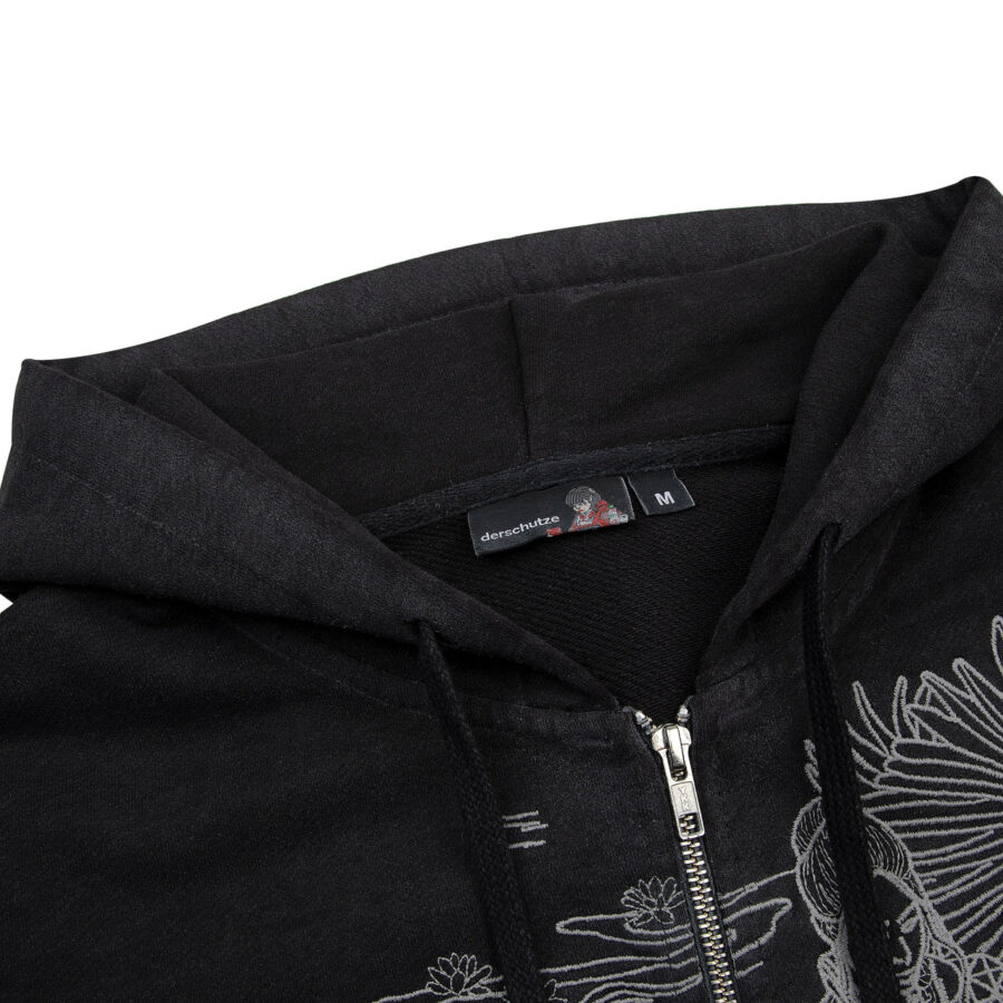 "sashiko" Zip Up black - Image 3