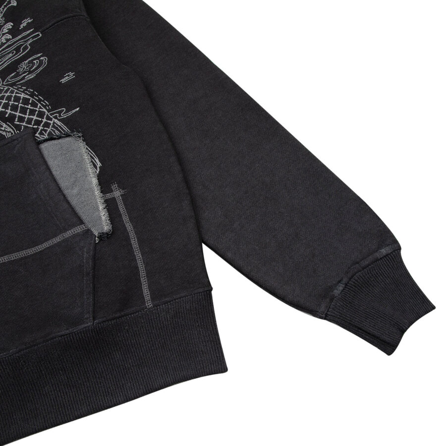 "sashiko" Zip Up black - Image 5