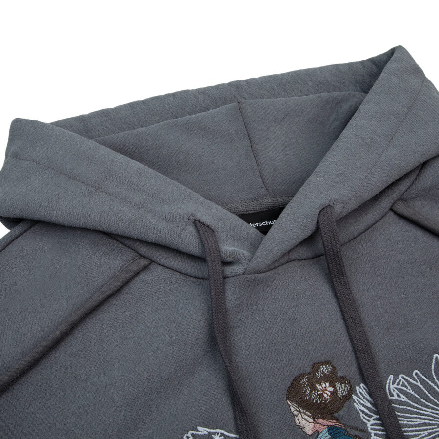 "sashiko" Hoodie grey - Image 3