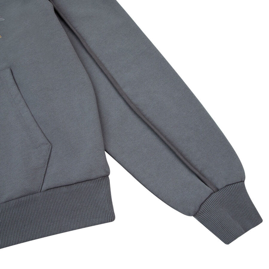 "sashiko" Hoodie grey - Image 5