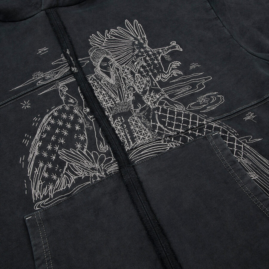 "sashiko" Hoodie anthracite - Image 4