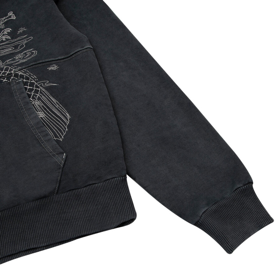 "sashiko" Hoodie anthracite - Image 5